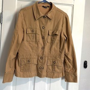 Ana jacket with snap closure brown/ tan